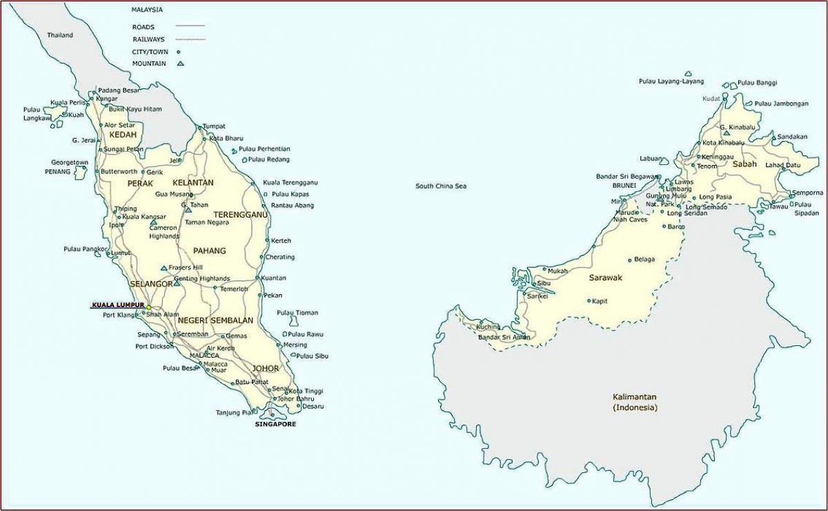 详细的地图马来西亚