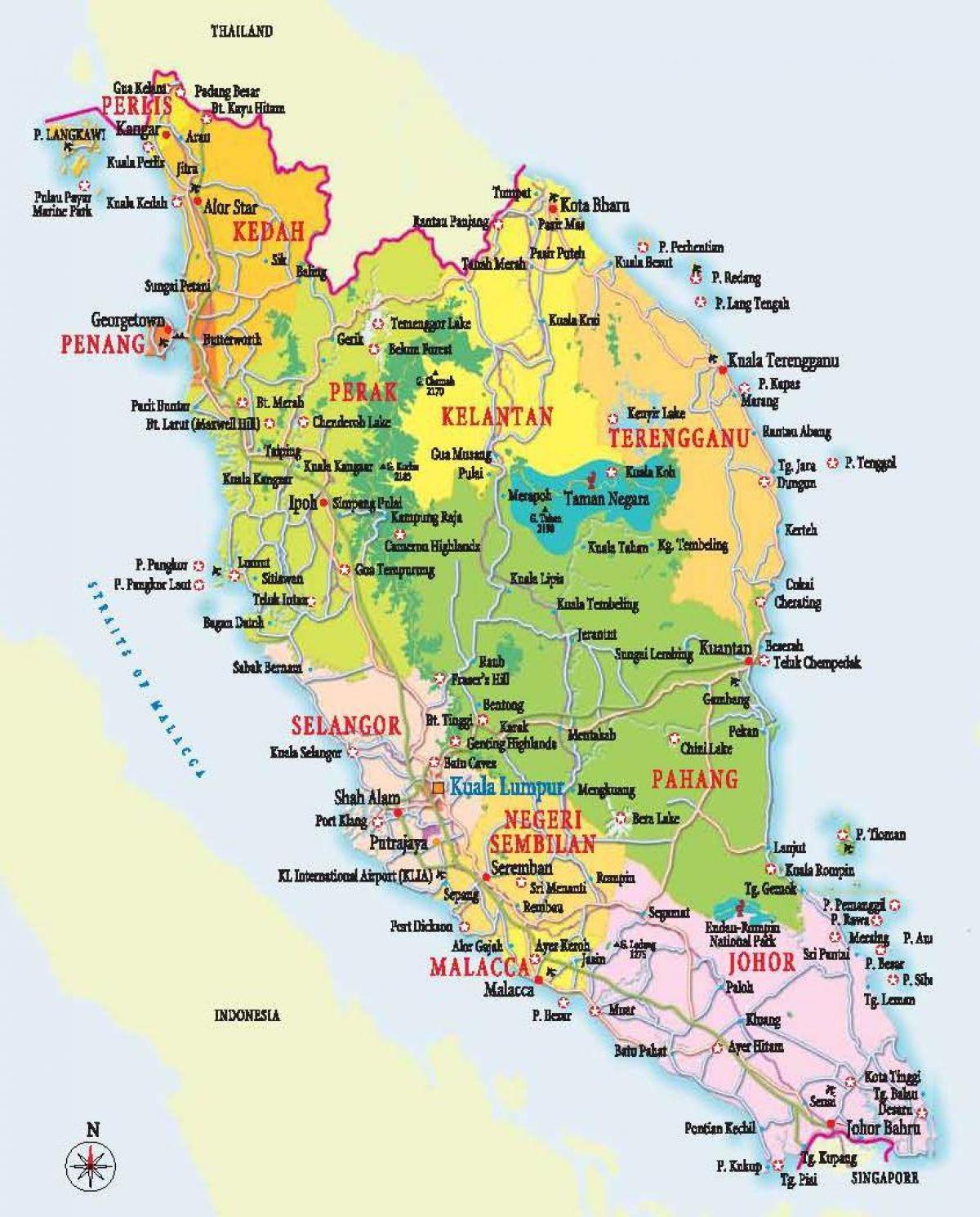 地图西马来西亚