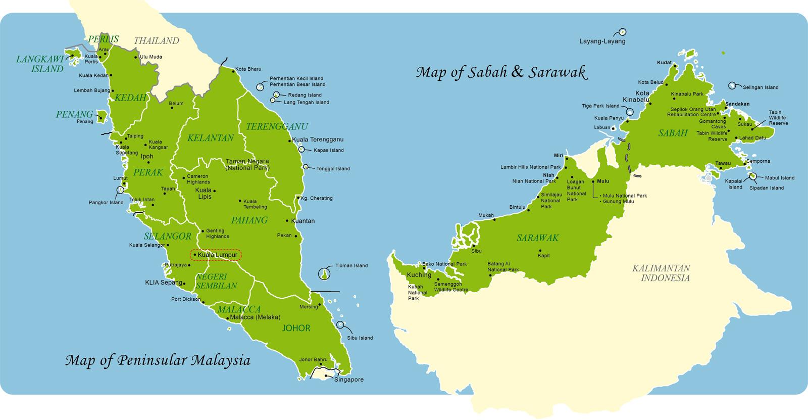 马来西亚地图上的位置 马来西亚充分地图 东南亚洲 亚洲