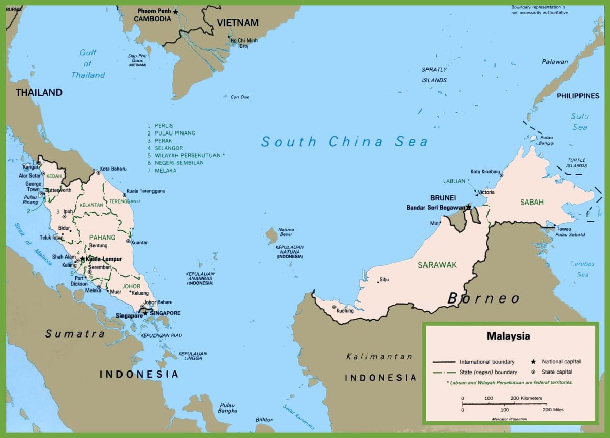 地图马来西亚政治 