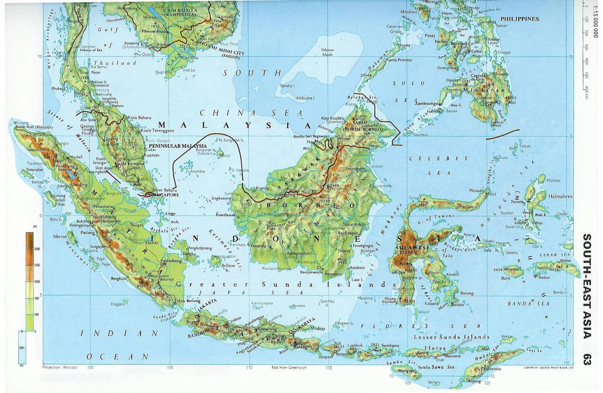 地图马来西亚的地形