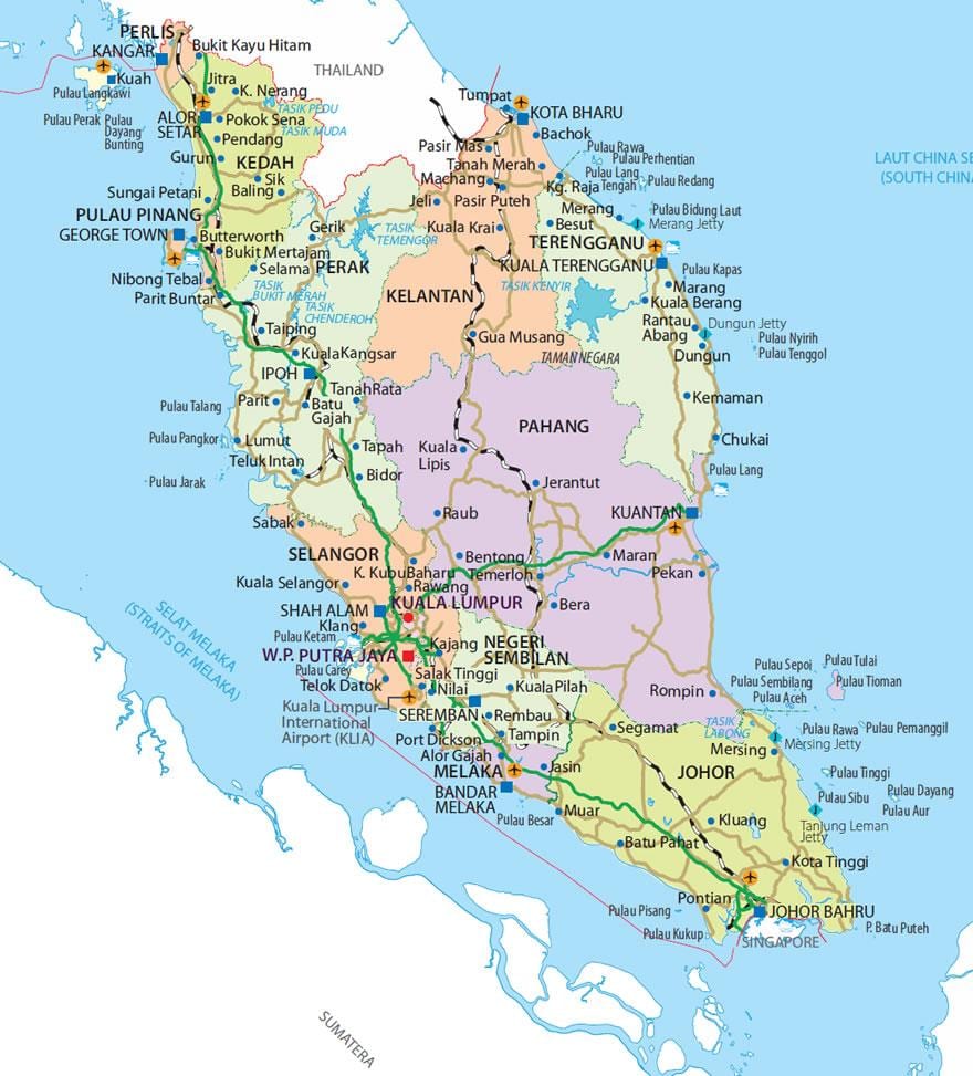 penisular马来西亚地图
