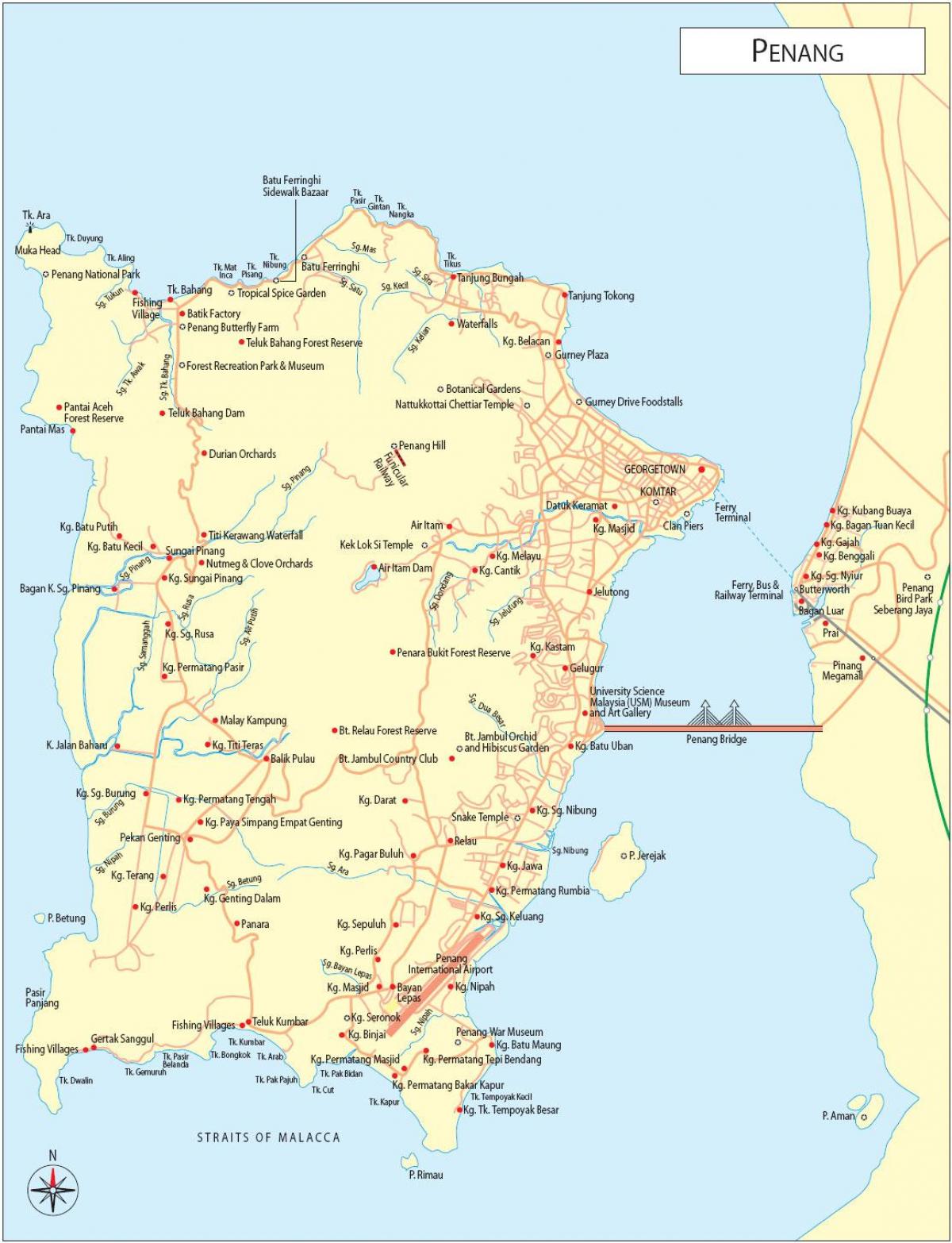 地图马来西亚槟城