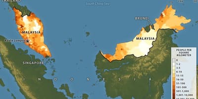 马来西亚的人口密度地图