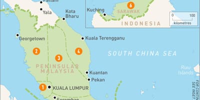 马来西亚区域的地图