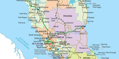 Penisular马来西亚地图